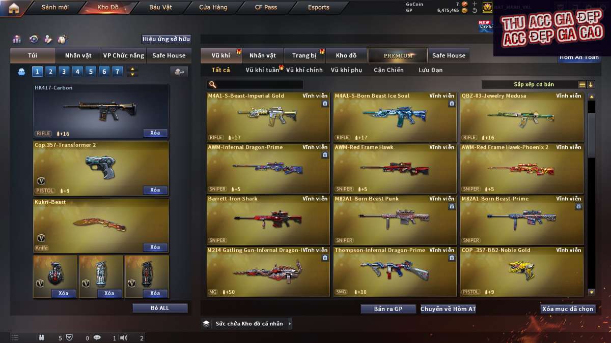 shop acc cf uy tin gia re